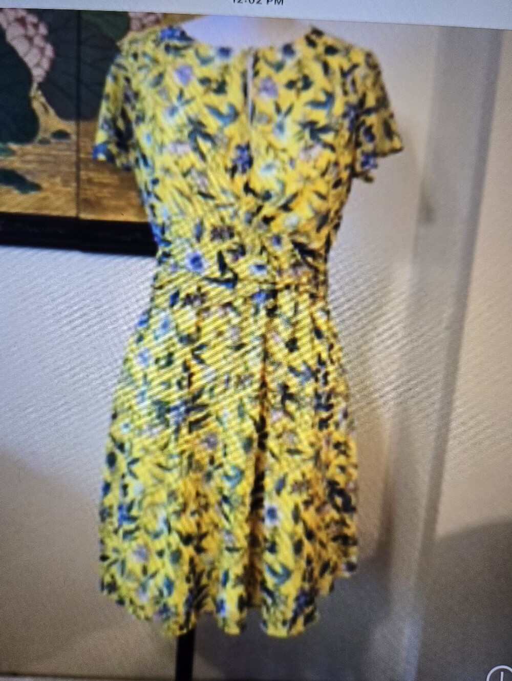 Sam Edelman Yellow Floral Short Sleeve  Dress Preowned Size 6